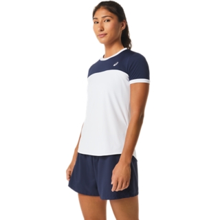 WOMEN COURT SS TOP BRILLIANT WHITE/MIDNIGHT