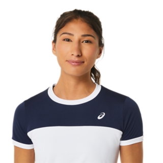 WOMEN COURT SS TOP BRILLIANT WHITE/MIDNIGHT