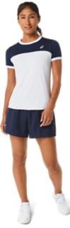 WOMEN COURT SS TOP BRILLIANT WHITE/MIDNIGHT