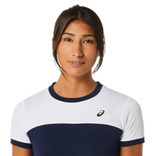 WOMEN COURT SS TOP MIDNIGHT/BRILLIANT WHITE