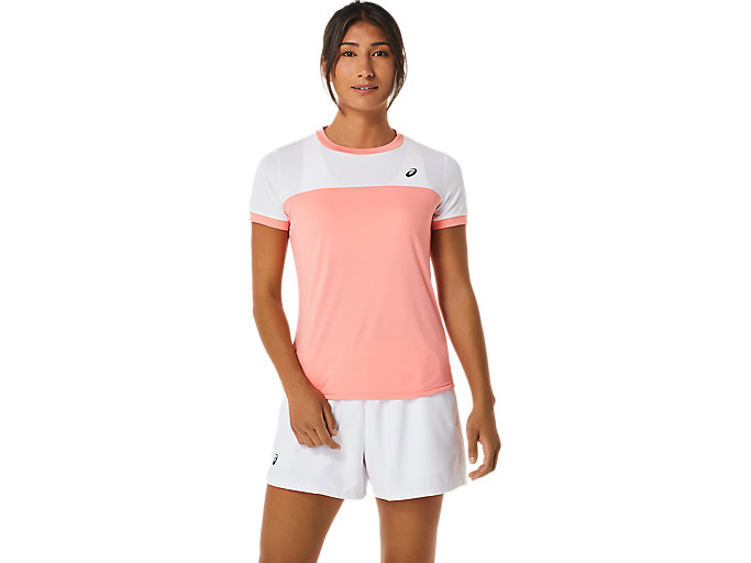 Image 1 of 5 of Women's Guava/Brilliant White WOMEN COURT SS TOP Clay Court Confidence