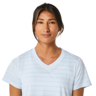 WOMEN'S COURT STRIPE SHORT SLEEVE TOP