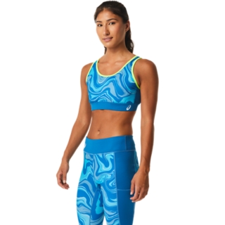 WOMEN'S GRAPHIC BRA, Reborn Blue, Sports Bras