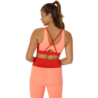 Women's ASICS PADDED BRA, Nova Orange/Night Shade