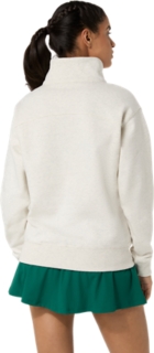 COURT CORE GRAPHIC HALF ZIP SWEATSHIRT, Soft Oat Heather 2