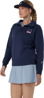 COURT CORE GRAPHIC HALF ZIP SWEATSHIRT, Midnight Heather 3
