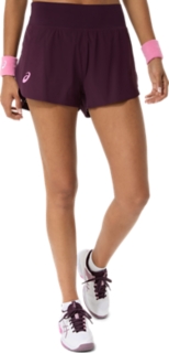Alternative image view of MATCH LASER CUT SHORT,  DARK AUBERGINE