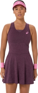 Alternative image view of MATCH JACQUARD DRESS,  DARK AUBERGINE