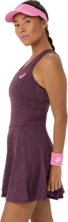 MATCH JACQUARD DRESS, Dark Aubergine 3