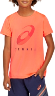 asics t shirt junior orange