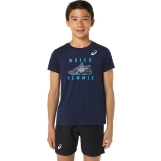 KIDS' TENNIS GRAPHIC SHORT SLEEVE TOP