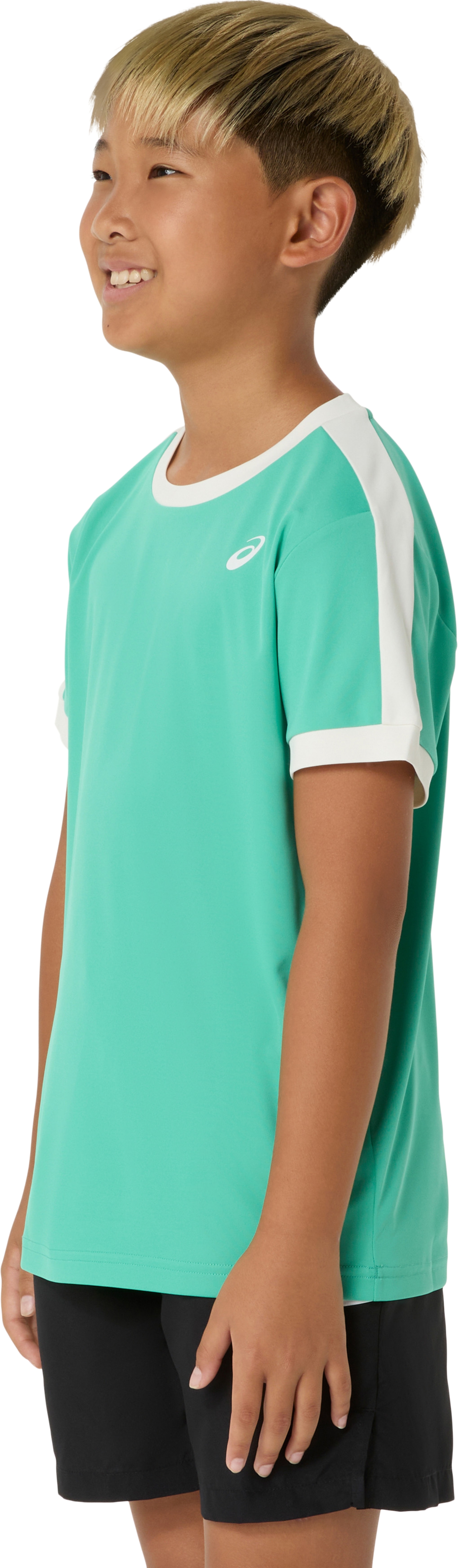 Топ ASICS Tennis Short Sleeve для мальчиков, цвет: Зелёный — фото 2