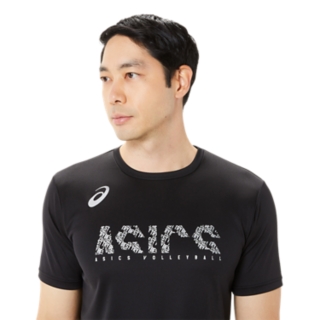 ドライプリント半袖シャツ | パフォーマンスブラック×ピュアシルバー | メンズ Tシャツ・ポロシャツ【ASICS公式通販】