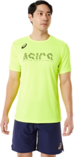 ドライプリント半袖シャツ | フラッシュイエロー×パフォーマンスブラック | メンズ Tシャツ・ポロシャツ【ASICS公式通販】