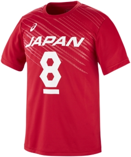 Vb男子日本代表 応援tシャツ 番号 Vレッドｘヤナギダ メンズ Tシャツ ポロシャツ Asics公式通販