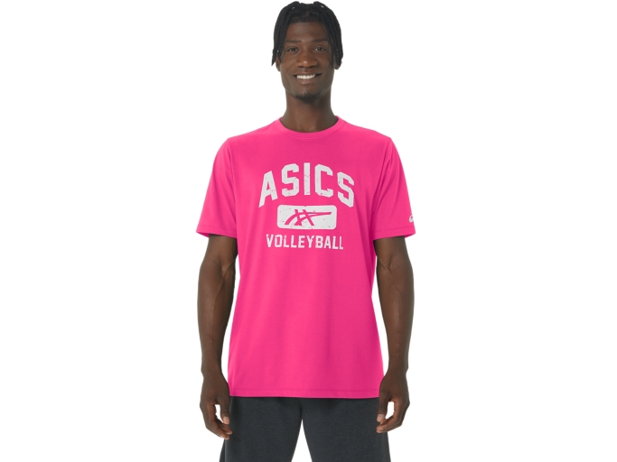 Unisex | Short GRAPHIC | ASICS Shirts UNISEX Pink TEE Sleeve VOLLEYBALL | Hot ASICS