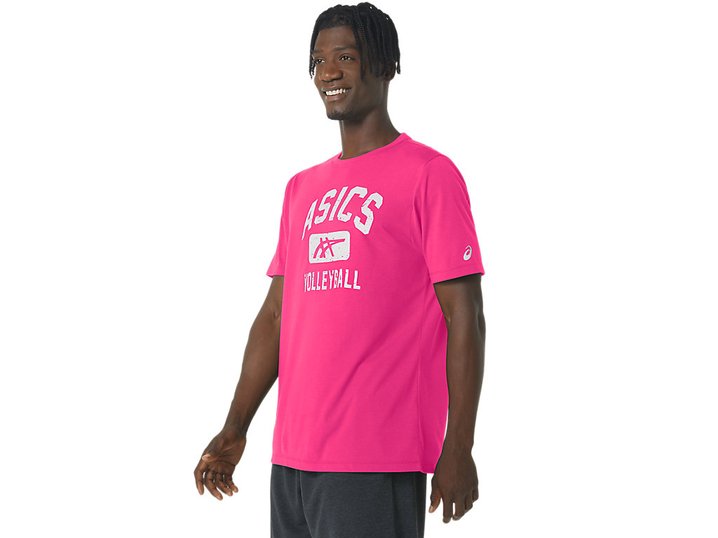 UNISEX ASICS VOLLEYBALL GRAPHIC TEE | Hot Pink | Unisex Short Sleeve Shirts  | ASICS