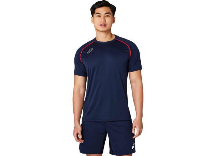 ASICS プリントTシャツ アシックスバレーボール バックプリント