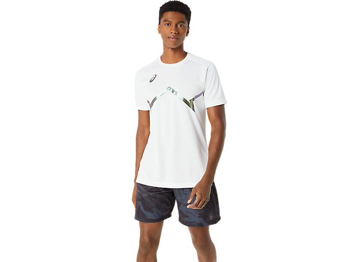 Image 1 of 7 of ユニセックス ブリリアントホワイト ドライプリント半袖シャツ メンズ Tシャツ・ポロシャツ