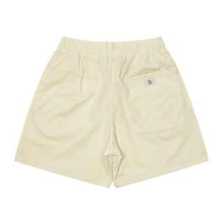 ballaholic mesh zip shorts beige