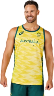 TEAM AUSTRALIA OLYMPIC REPLICA BASKETBALL SINGLET,  Au Yellow