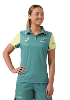 AUSTRALIAN DIAMONDS TRAVEL POLO SHORT SLEEVE, Atlantis Blue 1