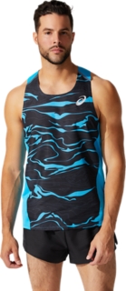 Men's LIGHT MESH SINGLET | Digital Aqua | Sleeveless Shirts | ASICS