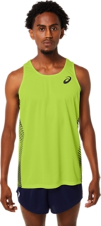 プラクティスランニングシャツ ハザードグリーン パフォーマンスブラック メンズ Tシャツ ポロシャツ Asics公式通販