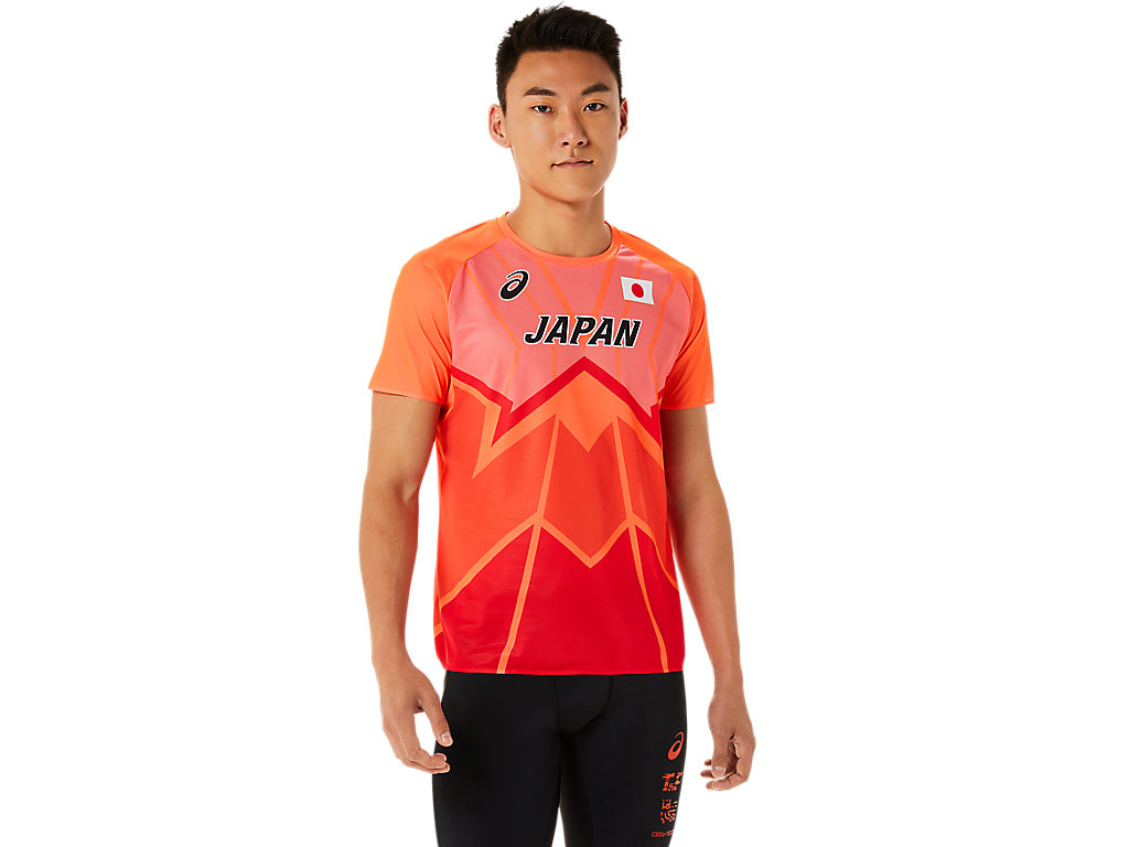 陸上日本代表オーセンティック半袖シャツ | サンライズレッド | メンズ 