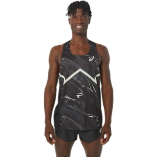 MEN S CJ LINE LIGHT SINGLET Performance Black Whisper Green