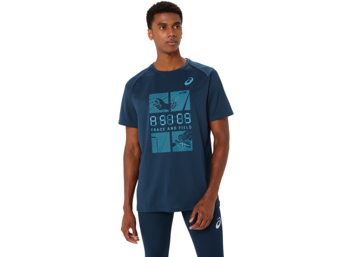 Asics fuzeX Printed Mens Blue T-Shirt main image 0