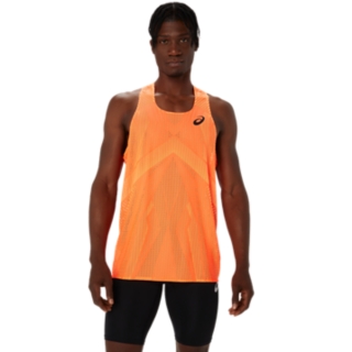 MEN'S ACTIBREEZE SINGLET, Sunrise Red/Safety Yellow