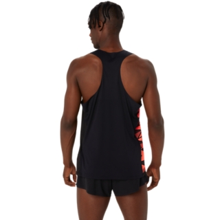 MEN LIGHT GRAPHIC SINGLET, Performance Black/Sunrise Red