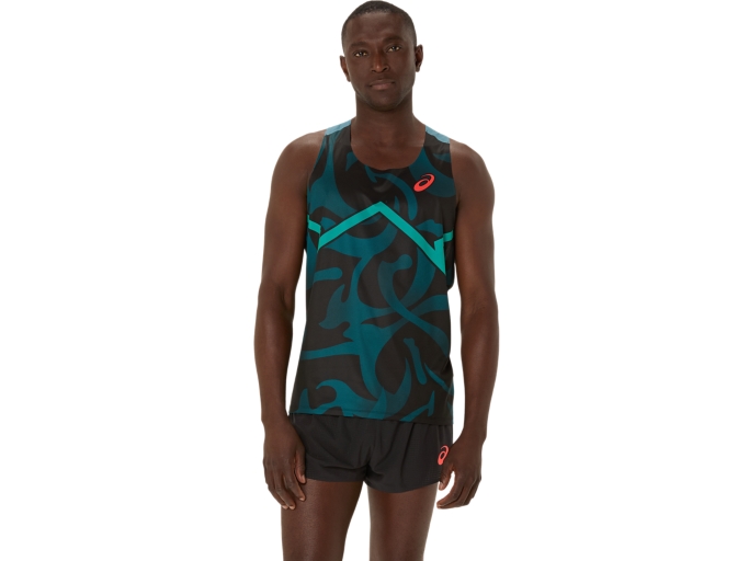 LIGHT KNIT SINGLET | Men | ATLANTIS BLUE | Tank Tops | ASICS
