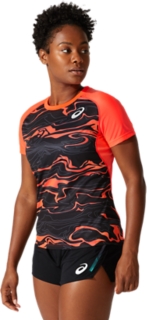 WOMEN'S LIGHT SHORT SLEEVE TOP, Flash Coral 3