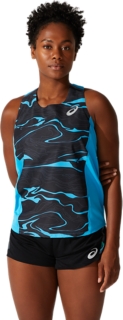 WOMEN'S LIGHT MESH SINGLET | Digital Aqua | Sleeveless Shirts | ASICS