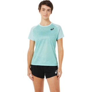 WOMEN'S LIGHT SHORT SLEEVE TOP | Clear Blue | T-Shirts u0026 Tops | ASICS