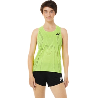 WOMEN'S ACTIBREEZE SINGLET, Hazard Green, Sleeveless Shirts