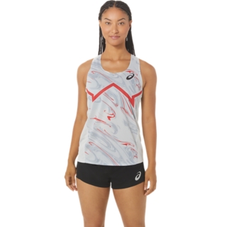 CJ LINE LIGHT SINGLET Women Glacier Grey Electric Red ASICS Outlet SE