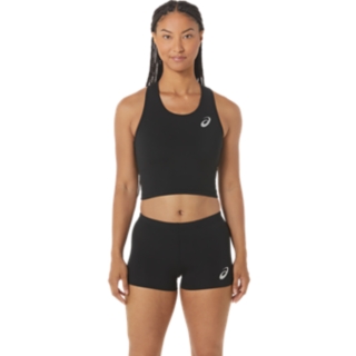 WOMEN'S TRACK CROPPED TOP, Performance Black