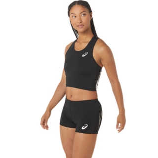 WOMEN'S TRACK CROPPED TOP, Performance Black