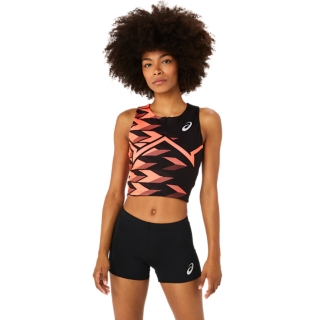 WOMEN TRACK CROPPED TOP Women PERFORMANCE BLACK SUNRISE RED Women s Sports Bra ASICS Singapore