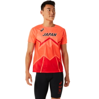 陸上日本代表レプリカ半袖シャツ | サンライズレッド | メンズ Tシャツ