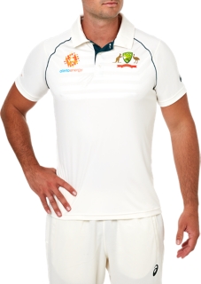 Men s REPLICA TEST SHIRT Cream Mens Cricket Clothing ASICS