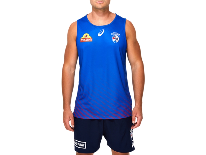 Men's WESTERN BULLDOGS REPLICA TRAINING SINGLET Illusion Blue Mens