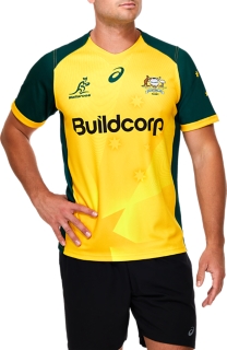 Asic Cotw Wallabies Home Jersey 2022 by ASICS | XL | Green/Gold