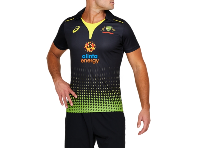 Mens Cricket Australia Replica T20 Shirt Performance Black Mens