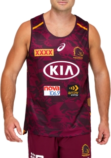 Brisbane Broncos 2023 NRL Mens Maroon Training Shirt, 2111B615.500