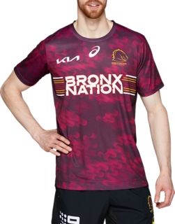 NRL 2023 Training Tee - Brisbane Broncos - Adult - Rugby League - ASIC