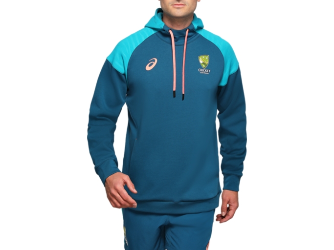 Men's CRICKET AUSTRALIA TRAINING HOODIE Deep Sea Teal Mens Cricket Clothing ASICS Australia